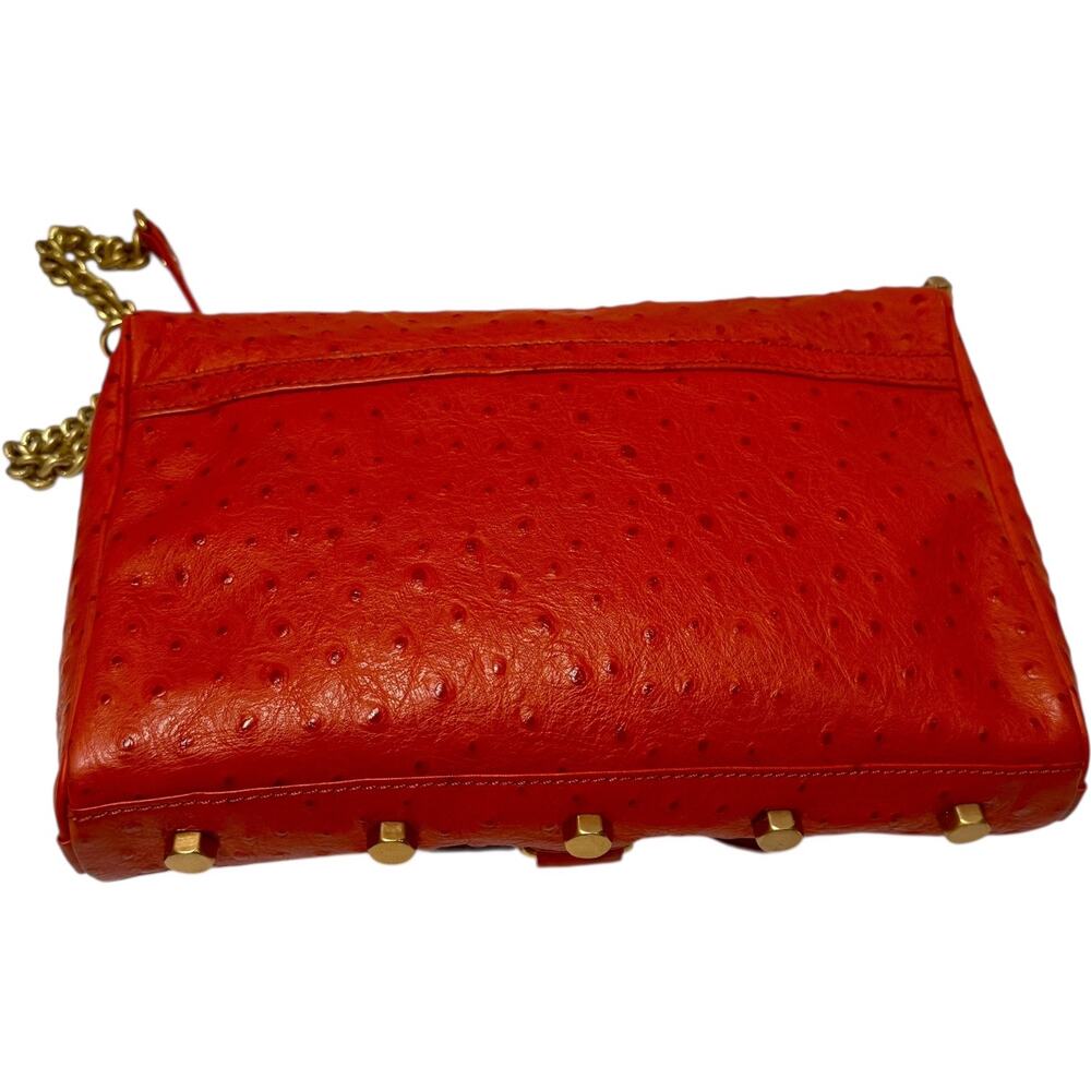 Rebecca Minkoff MAC Ostrich Leather Orange Gold - Picture 3 of 6